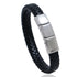 Stainless steel men's leather bracelet magnetic titanium steel jewelry