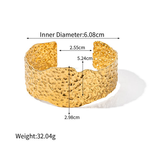 Lady geometric flower stainless steel plating 18k gold plated bangle