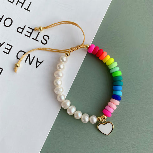 Freshwater pearl soft clay enamel bracelets