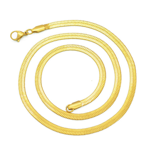 Snake stainless steel plating 18k gold plated necklace