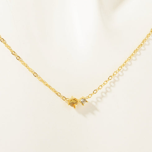 Round titanium steel plating 18k gold plated pendant necklace