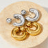 Geometric solid color plating stainless steel ear studs