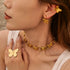 Butterfly plating stainless steel 18k gold plated ear cuffs