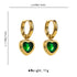 Inlay stainless steel zircon drop earrings