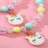 Cartoon style unicorn plastic resin beaded necklace bracelets