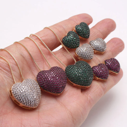 Style commute heart shape zircon white gold plated gold plated