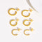 C shape plating stainless steel 18k gold plated ear studs