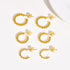 C shape plating stainless steel 18k gold plated ear studs