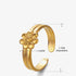 Flower stainless steel plating 18k gold plated open rings