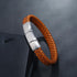Stainless steel men's leather bracelet magnetic titanium steel jewelry