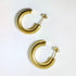 Shiny semicircle polishing plating titanium steel 18k gold plated ear studs