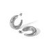 C shape polishing plating stainless steel 18k gold plated ear studs