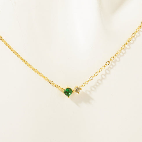 Round titanium steel plating 18k gold plated pendant necklace