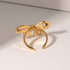 Coquette Stainless Steel 18K Sweet Bow Knot Open Rings