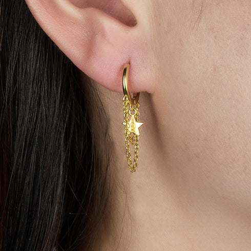 Sterling silver 18k gold plated drop earrings