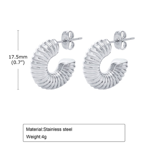 Fashion round titanium steel plating hoop earrings