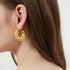 Fashion round titanium steel plating hoop earrings