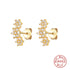 Styles plating inlay sterling silver zircon 18k gold plated ear studs