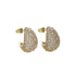 Elegant geometric inlay copper zircon ear studs