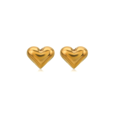 Heart shape stainless steel plating ear studs