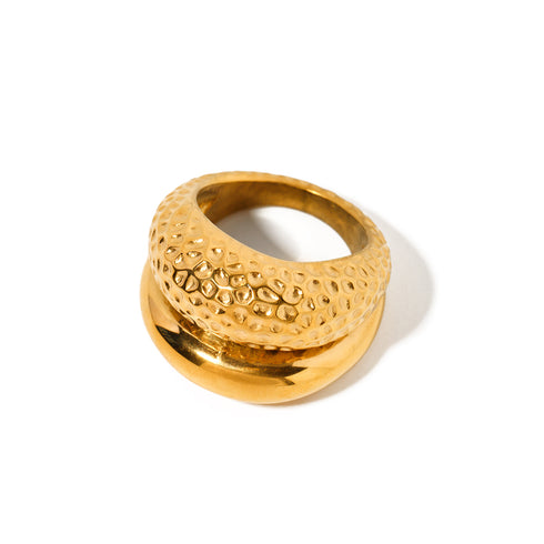 Retro Plating Geometric chunky rings