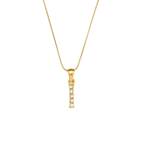 Letter stainless steel necklace plating zircon stainless steel necklaces
