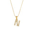 Letter stainless steel necklace plating zircon stainless steel necklaces
