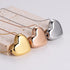 Heart shape stainless steel 18k gold plated pendant necklace