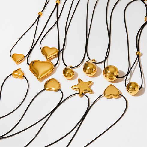 Stainless steel flanelle rope plating pendant necklace