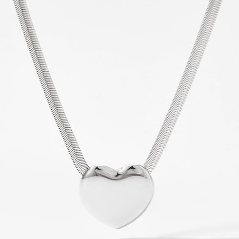 Heart shape stainless steel gold plated pendant necklace in bulk