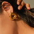 Classic Style Solid Color Plating Stainless Steel 18K Gold Plated Ear Studs