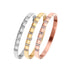 Titanium steel inlay zircon bangle