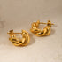Classic Style Twist Plating Stainless Steel 18K Gold Plated Ear Studs