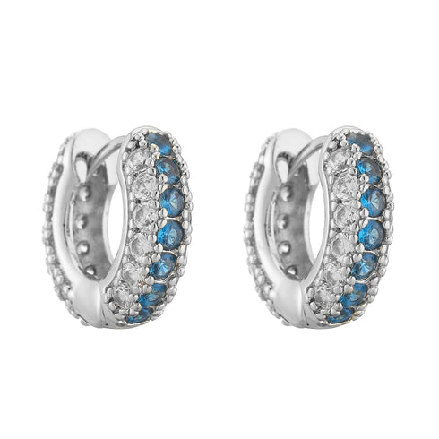 Shiny round plating inlay zircon earrings