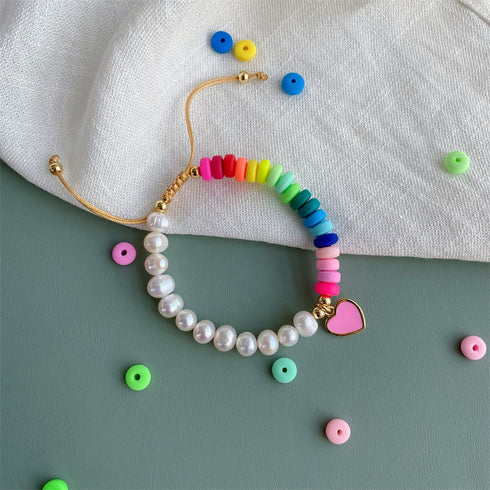 Freshwater pearl soft clay enamel bracelets