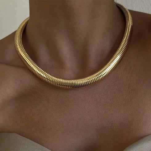 Solid color stainless steel titanium steel choker