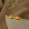 Solid color plating titanium steel 18k gold plated ear studs