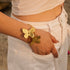 Butterfly stainless steel plating titanium steel 18k gold plated bangle