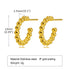 C shape plating stainless steel 18k gold plated ear studs