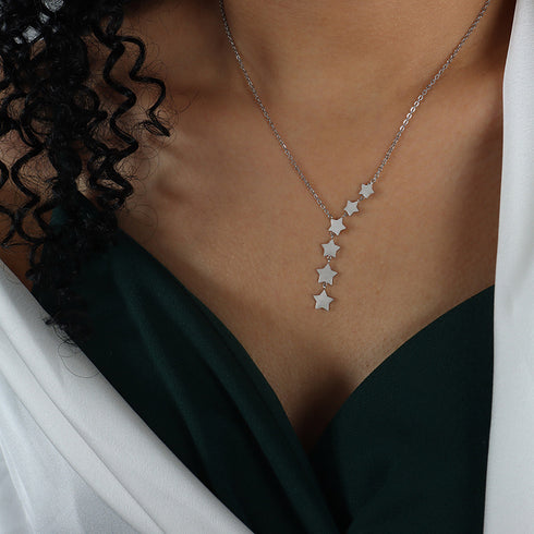 Star titanium steel pendant necklace