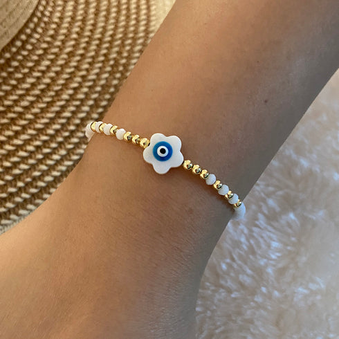 Vintage style devil's eye shape shell bracelets