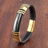 Hip-hop punk rectangle leather stone men's bracelets