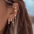Horse eye inlay copper zircon drop earrings