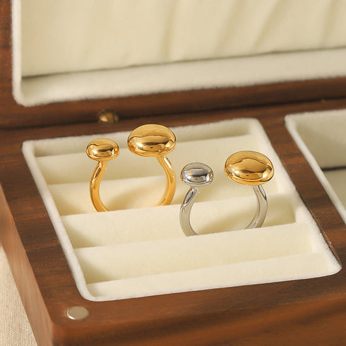 Circle stainless steel polishing plating 18k gold plated open rings