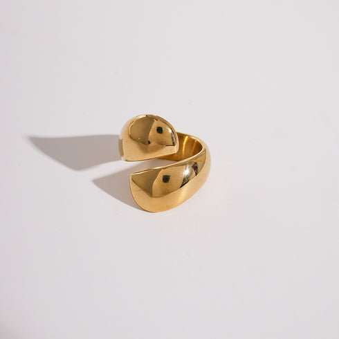 Modern style commute solid color stainless steel plating gold plated rings