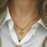 Initial inlay pearl stainless steel necklaces