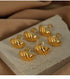 Solid color plating titanium steel 18k gold plated ear studs