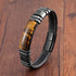 Hip-hop punk rectangle leather stone men's bracelets