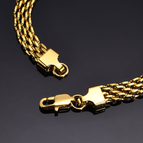 Solid color stainless steel plating inlay zircon 18k gold plated bracelets