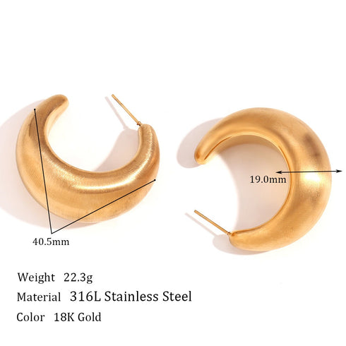 Style solid color plating stainless steel 18k gold plated ear cuffs